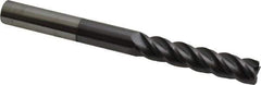 Accupro - 3/8", 4 Flute, Single End, Solid Carbide, 0.03" Corner Radius End Mill - 4" OAL, 40° Helix, Right Hand Flute, 1-3/4" LOC, Right Hand Cut - USA Tool & Supply