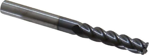 Accupro - 3/8", 4 Flute, Single End, Solid Carbide, 0.06" Corner Radius End Mill - 4" OAL, 40° Helix, Right Hand Flute, 1-3/4" LOC, Right Hand Cut - USA Tool & Supply