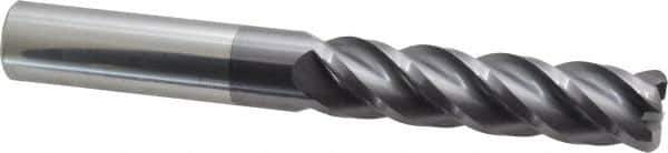 Accupro - 3/4", 4 Flute, Single End, Solid Carbide, 1/8" Corner Radius End Mill - 6" OAL, 40° Helix, Right Hand Flute, 3" LOC, Right Hand Cut - USA Tool & Supply