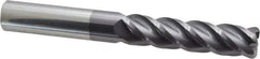 Accupro - 3/4", 4 Flute, Single End, Solid Carbide, 1/8" Corner Radius End Mill - 6" OAL, 40° Helix, Right Hand Flute, 3" LOC, Right Hand Cut - USA Tool & Supply