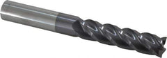 Accupro - 3/4", 4 Flute, Single End, Solid Carbide, 0.02" Corner Radius End Mill - 6" OAL, 40° Helix, Right Hand Flute, 3" LOC, Right Hand Cut - USA Tool & Supply