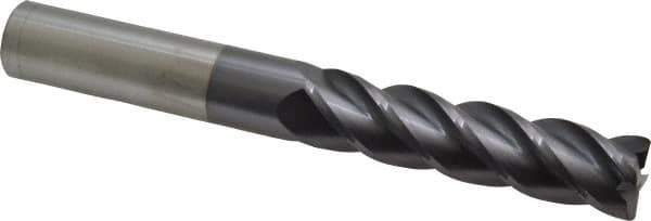 Accupro - 3/4", 4 Flute, Single End, Solid Carbide, 0.045" Corner Radius End Mill - 6" OAL, 40° Helix, Right Hand Flute, 3" LOC, Right Hand Cut - USA Tool & Supply