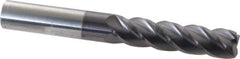 Accupro - 3/4", 4 Flute, Single End, Solid Carbide, 0.09" Corner Radius End Mill - 6" OAL, 40° Helix, Right Hand Flute, 3" LOC, Right Hand Cut - USA Tool & Supply