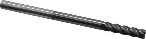 Accupro - 1/4", 4 Flute, Single End, Solid Carbide, 0.02" Corner Radius End Mill - 4" OAL, 40° Helix, Right Hand Flute, 1" LOC, Right Hand Cut - USA Tool & Supply