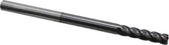 Accupro - 1/4", 4 Flute, Single End, Solid Carbide, 0.02" Corner Radius End Mill - 4" OAL, 40° Helix, Right Hand Flute, 1" LOC, Right Hand Cut - USA Tool & Supply