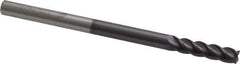 Accupro - 1/4", 4 Flute, Single End, Solid Carbide, 0.03" Corner Radius End Mill - 4" OAL, 40° Helix, Right Hand Flute, 1" LOC, Right Hand Cut - USA Tool & Supply
