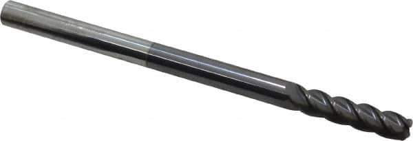 Accupro - 1/4", 4 Flute, Single End, Solid Carbide, 0.06" Corner Radius End Mill - 4" OAL, 40° Helix, Right Hand Flute, 1" LOC, Right Hand Cut - USA Tool & Supply