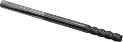Accupro - 1/4", 4 Flute, Single End, Solid Carbide, 0.06" Corner Radius End Mill - 4" OAL, 40° Helix, Right Hand Flute, 1" LOC, Right Hand Cut - USA Tool & Supply