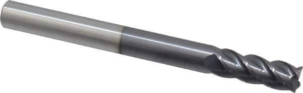 Accupro - 3/8", 4 Flute, Single End, Solid Carbide, 0.01" Corner Radius End Mill - 4" OAL, 40° Helix, Right Hand Flute, 1" LOC, Right Hand Cut - USA Tool & Supply