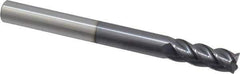 Accupro - 3/8", 4 Flute, Single End, Solid Carbide, 0.01" Corner Radius End Mill - 4" OAL, 40° Helix, Right Hand Flute, 1" LOC, Right Hand Cut - USA Tool & Supply