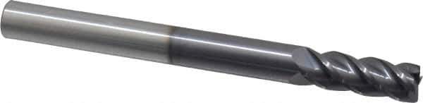 Accupro - 3/8", 4 Flute, Single End, Solid Carbide, 0.02" Corner Radius End Mill - 4" OAL, 40° Helix, Right Hand Flute, 1" LOC, Right Hand Cut - USA Tool & Supply