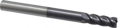 Accupro - 3/8", 4 Flute, Single End, Solid Carbide, 0.02" Corner Radius End Mill - 4" OAL, 40° Helix, Right Hand Flute, 1" LOC, Right Hand Cut - USA Tool & Supply