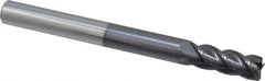 Accupro - 3/8", 4 Flute, Single End, Solid Carbide, 0.03" Corner Radius End Mill - 4" OAL, 40° Helix, Right Hand Flute, 1" LOC, Right Hand Cut - USA Tool & Supply