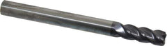 Accupro - 3/8", 4 Flute, Single End, Solid Carbide, 0.045" Corner Radius End Mill - 4" OAL, 40° Helix, Right Hand Flute, 1" LOC, Right Hand Cut - USA Tool & Supply