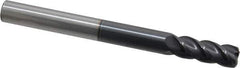 Accupro - 3/8", 4 Flute, Single End, Solid Carbide, 0.06" Corner Radius End Mill - 4" OAL, 40° Helix, Right Hand Flute, 1" LOC, Right Hand Cut - USA Tool & Supply