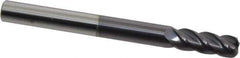 Accupro - 3/8", 4 Flute, Single End, Solid Carbide, 0.09" Corner Radius End Mill - 4" OAL, 40° Helix, Right Hand Flute, 1" LOC, Right Hand Cut - USA Tool & Supply