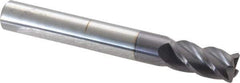 Accupro - 1/2", 4 Flute, Single End, Solid Carbide, 0.045" Corner Radius End Mill - 4" OAL, 40° Helix, Right Hand Flute, 1" LOC, Right Hand Cut - USA Tool & Supply