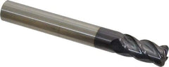 Accupro - 1/2", 4 Flute, Single End, Solid Carbide, 0.09" Corner Radius End Mill - 4" OAL, 40° Helix, Right Hand Flute, 1" LOC, Right Hand Cut - USA Tool & Supply