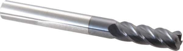 Accupro - 5/8", 4 Flute, Single End, Solid Carbide, 1/8" Corner Radius End Mill - 6" OAL, 40° Helix, Right Hand Flute, 2" LOC, Right Hand Cut - USA Tool & Supply