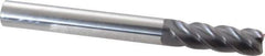 Accupro - 5/8", 4 Flute, Single End, Solid Carbide, 0.03" Corner Radius End Mill - 6" OAL, 40° Helix, Right Hand Flute, 2" LOC, Right Hand Cut - USA Tool & Supply