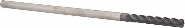 Accupro - 1/4", 4 Flute, Single End, Solid Carbide, 0.06" Corner Radius End Mill - 6" OAL, 40° Helix, Right Hand Flute, 1-1/2" LOC, Right Hand Cut - USA Tool & Supply
