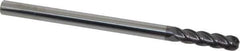 Accupro - 3/8", 4 Flute, Single End, Solid Carbide, 1/8" Corner Radius End Mill - 6" OAL, 40° Helix, Right Hand Flute, 1-1/2" LOC, Right Hand Cut - USA Tool & Supply