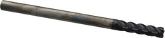 Accupro - 3/8", 4 Flute, Single End, Solid Carbide, 0.03" Corner Radius End Mill - 6" OAL, 40° Helix, Right Hand Flute, 1-1/2" LOC, Right Hand Cut - USA Tool & Supply