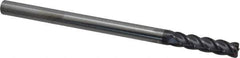 Accupro - 3/8", 4 Flute, Single End, Solid Carbide, 0.045" Corner Radius End Mill - 6" OAL, 40° Helix, Right Hand Flute, 1-1/2" LOC, Right Hand Cut - USA Tool & Supply