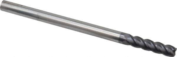 Accupro - 3/8", 4 Flute, Single End, Solid Carbide, 0.06" Corner Radius End Mill - 6" OAL, 40° Helix, Right Hand Flute, 1-1/2" LOC, Right Hand Cut - USA Tool & Supply