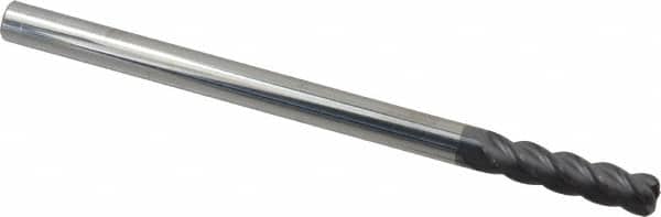Accupro - 3/8" Diam 4 Flute Solid Carbide 0.09" Corner Radius End Mill - USA Tool & Supply