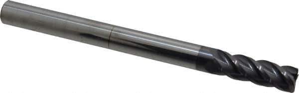 Accupro - 1/2", 4 Flute, Single End, Solid Carbide, 0.02" Corner Radius End Mill - 6" OAL, 40° Helix, Right Hand Flute, 1-1/2" LOC, Right Hand Cut - USA Tool & Supply