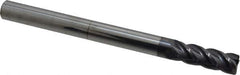 Accupro - 1/2", 4 Flute, Single End, Solid Carbide, 0.02" Corner Radius End Mill - 6" OAL, 40° Helix, Right Hand Flute, 1-1/2" LOC, Right Hand Cut - USA Tool & Supply