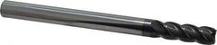 Accupro - 1/2", 4 Flute, Single End, Solid Carbide, 0.03" Corner Radius End Mill - 6" OAL, 40° Helix, Right Hand Flute, 1-1/2" LOC, Right Hand Cut - USA Tool & Supply