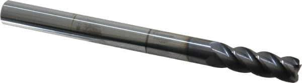 Accupro - 1/2", 4 Flute, Single End, Solid Carbide, 0.045" Corner Radius End Mill - 6" OAL, 40° Helix, Right Hand Flute, 1-1/2" LOC, Right Hand Cut - USA Tool & Supply