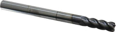 Accupro - 1/2", 4 Flute, Single End, Solid Carbide, 0.045" Corner Radius End Mill - 6" OAL, 40° Helix, Right Hand Flute, 1-1/2" LOC, Right Hand Cut - USA Tool & Supply