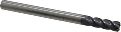Accupro - 1/2", 4 Flute, Single End, Solid Carbide, 0.09" Corner Radius End Mill - 6" OAL, 40° Helix, Right Hand Flute, 1-1/2" LOC, Right Hand Cut - USA Tool & Supply