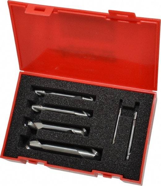 Accupro - 1/8, 3/16, 1/4, 5/16, 3/8 & 1/2", 2 Flute Ball End Mill Set - Uncoated, Solid Carbide, Double End, 1/8, 3/16, 1/4, 5/16, 3/8, 1/2" Shank Diam, Centercutting - USA Tool & Supply