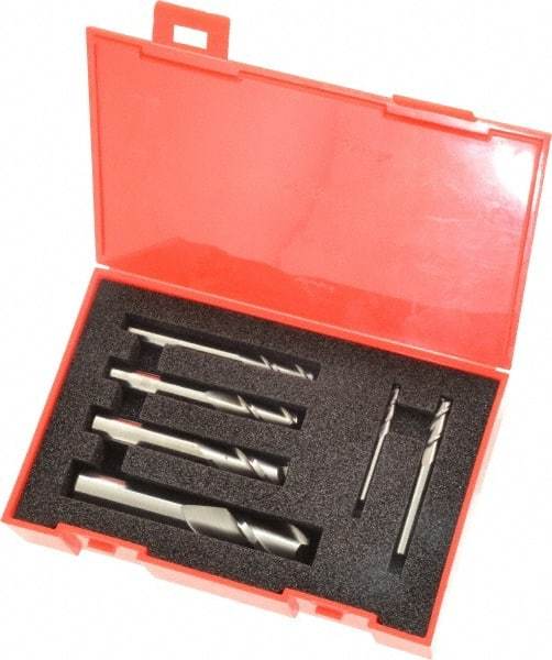 Accupro - 1/8, 3/16, 1/4, 5/16, 3/8 & 1/2", 2 Flute Square End Mill Set - Uncoated, Solid Carbide, Single End, 1/8, 3/16, 1/4, 5/16, 3/8, 1/2" Shank Diam, Centercutting - USA Tool & Supply