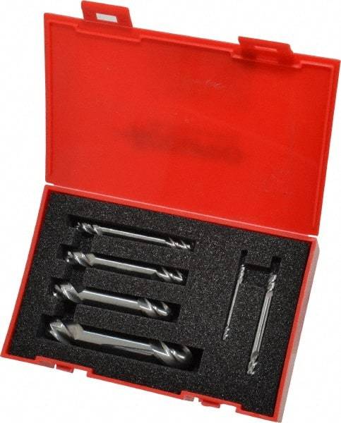 Accupro - 1/8, 3/16, 1/4, 5/16, 3/8 & 1/2", 4 Flute Ball End Mill Set - Uncoated, Solid Carbide, Double End, 1/8, 3/16, 1/4, 5/16, 3/8, 1/2" Shank Diam, Centercutting - USA Tool & Supply