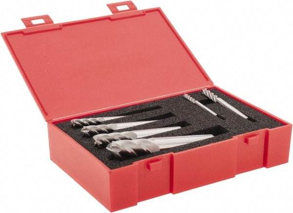 Accupro - 1/8, 3/16, 1/4, 5/16, 3/8 & 1/2", 4 Flute Square End Mill Set - Uncoated, Solid Carbide, Single End, 1/8, 3/16, 1/4, 5/16, 3/8 and 1/2" Shank Diam - USA Tool & Supply