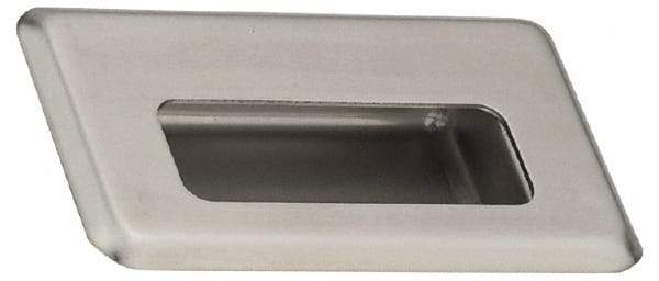 Sugatsune - 138mm Overall Width x 88mm Overall Height, 21mm Recess Depth, Satin Sheet Metal Recessed Pull with M4 Nut - 304 Stainless Steel, 62mm Recess Height, 96mm Recess Width, 110mm Center to Center, M4 Thread - USA Tool & Supply