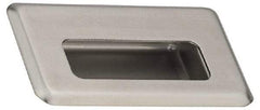 Sugatsune - 94mm Overall Width x 60mm Overall Height, 12mm Recess Depth, Satin Sheet Metal Recessed Pull with M4 Nut - 304 Stainless Steel, 43mm Recess Height, 61mm Recess Width, 76mm Center to Center, M4 Thread - USA Tool & Supply