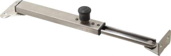 Sugatsune - 9-17/64" OAL x 1-29/32" Wide, 66 Lb Capacity, Lid Stay with Lock - Only One Stay per Lid Required, 11/64" Mounting Hole Diam, 90° Max Opening, Satin 304 Stainless Steel & ABS - USA Tool & Supply