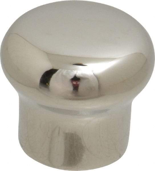 Sugatsune - 304 Stainless Steel Round Drawer or Lid Knob - 45/64" Base Diam, 63/64" Diam, 7/8" High, M4x0.7 - USA Tool & Supply