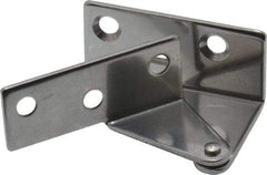 Sugatsune - 1-7/64" Long x 1-37/64" Wide x 1-1/2" Thick, Plain 430 Stainless Steel, Right Hand Overlay Door Pivot Hinge - 3" Pin Diam, 6 Holes, 1 Knuckle, 3.9 Lb Capacity, 18" Leaf Height - USA Tool & Supply