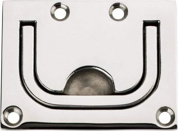 Sugatsune - Polished Finish 316 Stainless Steel Trap Door Ring - 1/4" Mortise Depth, 2-1/4" High x 3" Wide - USA Tool & Supply