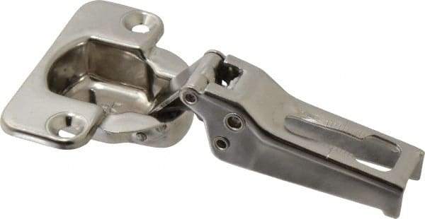 Sugatsune - 57mm Long x 55mm Wide x 38mm Thick, Concealed Overlay Hinge - 304 Stainless Steel, Polished Finish - USA Tool & Supply