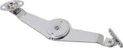 Sugatsune - 5-27/64" OAL x 1-7/64" Wide, 7 Lb Capacity, Lid Stay with Catch - Left Side, 9/64" Mounting Hole Diam, 90° Max Opening, Chrome Finished Steel, Brass & Nylon - USA Tool & Supply