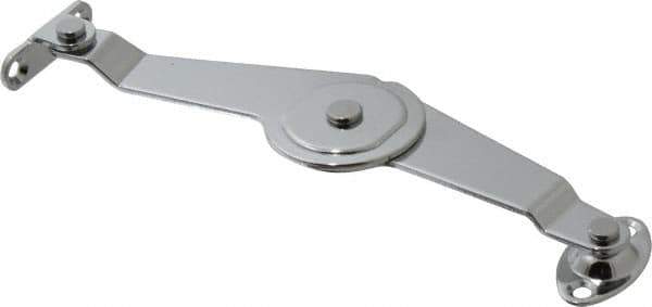 Sugatsune - 5-27/64" OAL x 1-7/64" Wide, 7 Lb Capacity, Lid Stay with Catch - Right Side, 9/64" Mounting Hole Diam, 90° Max Opening, Chrome Finished Steel, Brass & Nylon - USA Tool & Supply