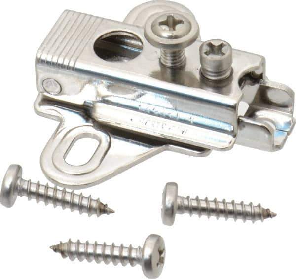Sugatsune - 41.5mm Long x 48mm Wide x 18mm Thick, Hinge Mounting Plate - 304 Stainless Steel, Polished Finish - USA Tool & Supply